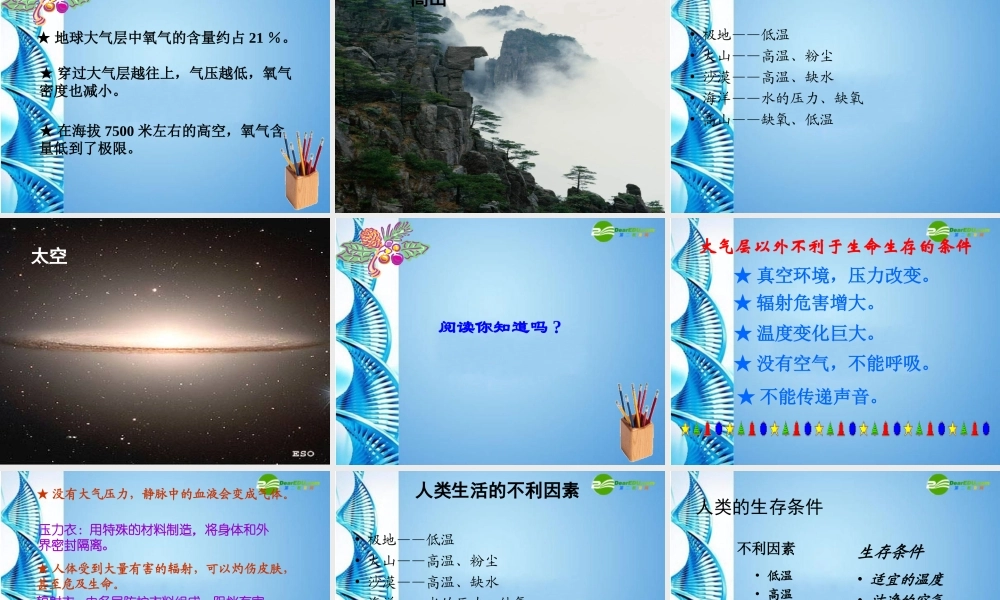 八年级生物 第一学期(试验本)第1章第二节 人体生命活动需要的环境条件课件 上海版 课件