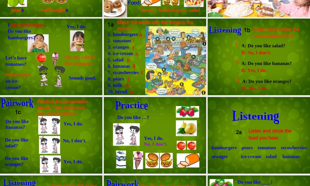 中学七年级英语上册 Unit 6 Do you like bananas Section A课件 (新版)人教新目标版 课件