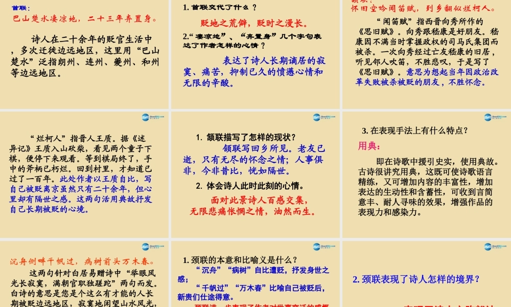 八年级语文下册 25(诗五首)(酬乐天扬州初逢席上见赠)课件 新人教版 课件