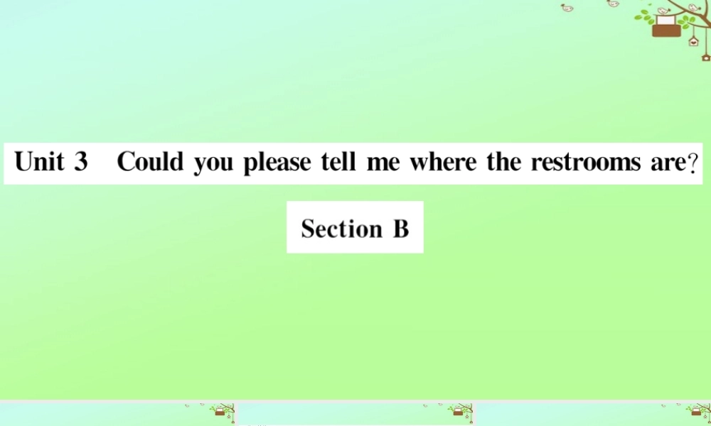九年级英语全册 Unit 3 Could you please tell me where the restrooms are Section B作业课件 (新版)人教新目标版 课件