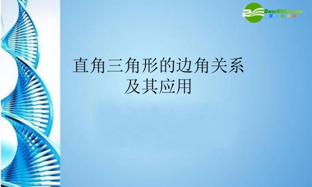 九年级数学下册 (直角三角形的边角关系及其应用)课件 北师大版 课件