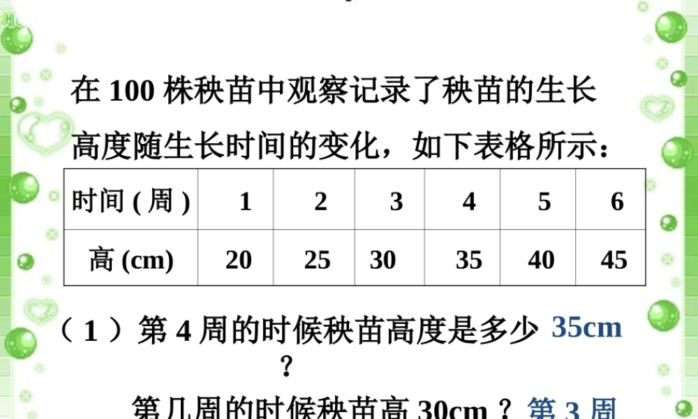 课外例题-用表格表示变量之间的关系