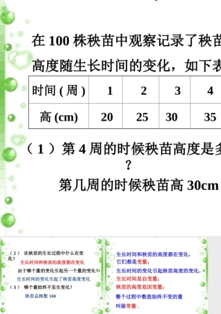 课外例题-用表格表示变量之间的关系