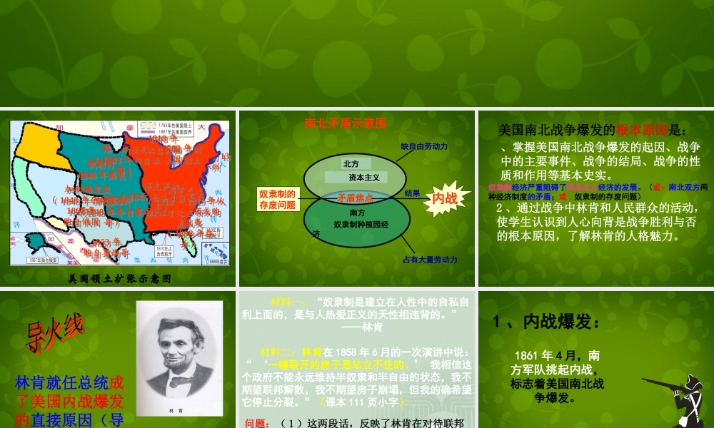 中学九年级历史上册 第18课(美国南北战争)课件 新人教版 课件