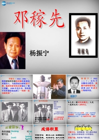 中学七年级语文下册 11(邓稼先)课件2 新人教版 课件