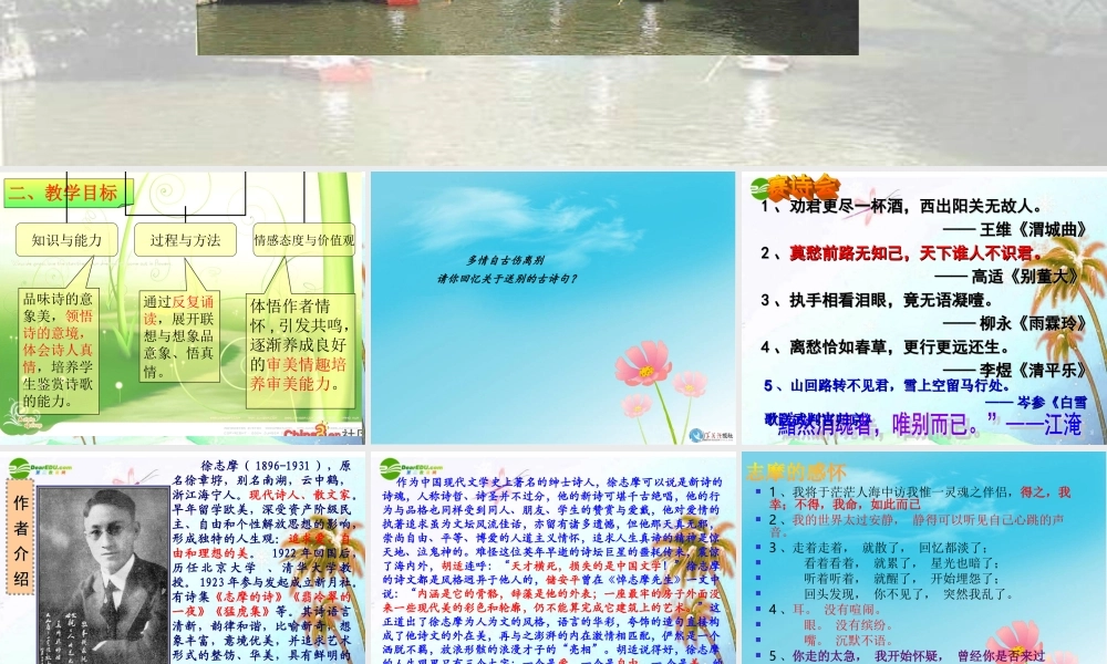 九年级语文下册 第二单元(再别康桥)课件 语文版 课件