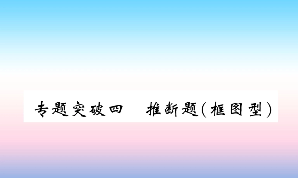 中考化学复习 第2编 重点专题突破篇 专题突破4 推断题(框图型)(精讲)课件