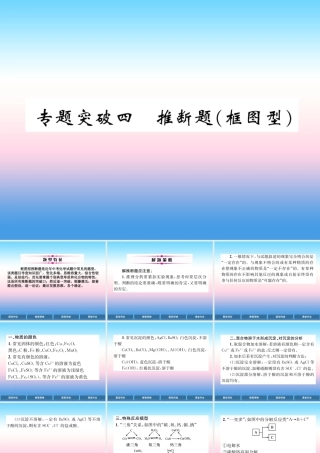 中考化学复习 第2编 重点专题突破篇 专题突破4 推断题(框图型)(精讲)课件