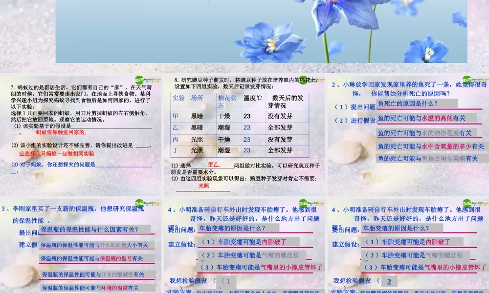 七年级科学上册 科学探究的基本过程课件 浙教版 课件