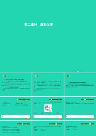 八年级生物上册 第四单元 第三章 第一节 婴儿的诞生(第2课时 胚胎发育)课件 (新版)济南版 课件