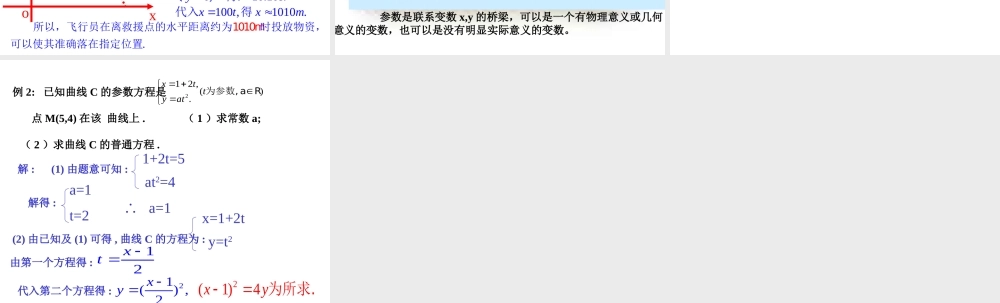数学人教选修4-4(A)参数方程的概念 ppt 课件