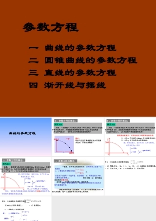 数学人教选修4-4(A)参数方程的概念 ppt 课件