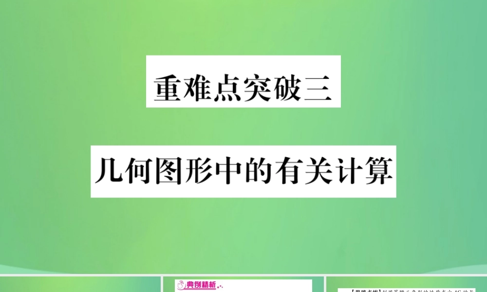 中考数学复习 第三轮 压轴题突破 重难点突破三 几何图形中的有关计算(精练)课件