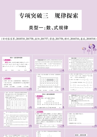 中考数学复习 第二轮 中档题突破 专项突破3 规律探索导学课件