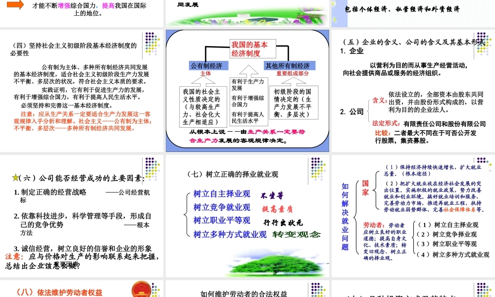 经济生活第二单元复习