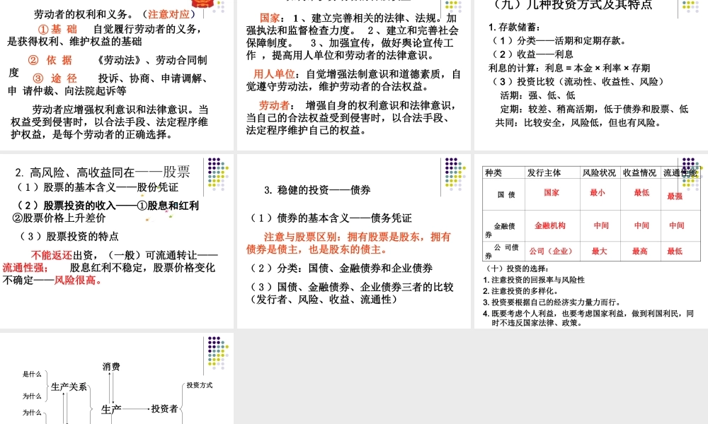 经济生活第二单元复习