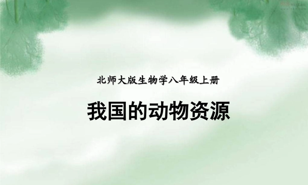 我国的动物资源 八年级生物上册第17章第2节我国动物资源及保护课件北师大版 八年级生物上册第17章第2节我国动物资源及保护课件北师大版