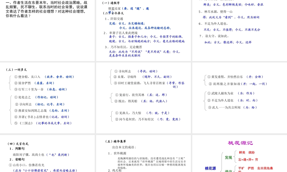 八年级语文桃花源记课件5 新课标 人教版 课件