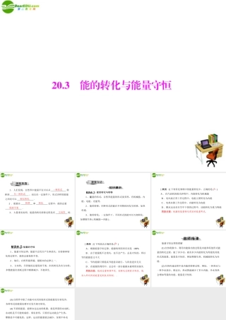 九年级物理  第二十章 能的转化与能量守恒 配套课件 粤教沪版 课件