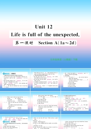 九年级英语全册 Unit 12 Life is full of the unexpected(第1课时)习题课件 (新版)人教新目标版 课件