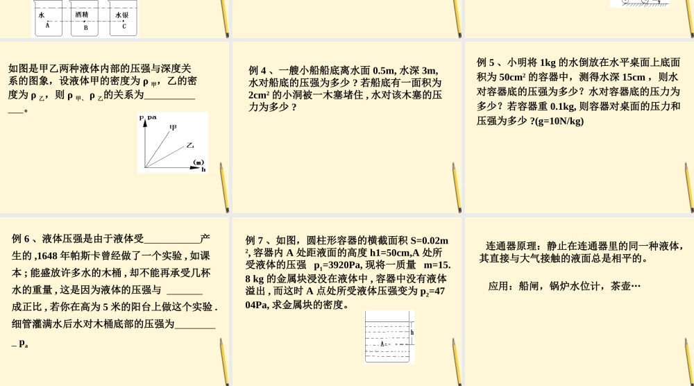 八年级物理下册 9.2(液体的压强)课件 教科版 课件