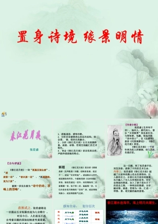 天津市武清区杨村四中高二语文(春江花月夜)课件 新人教版 课件