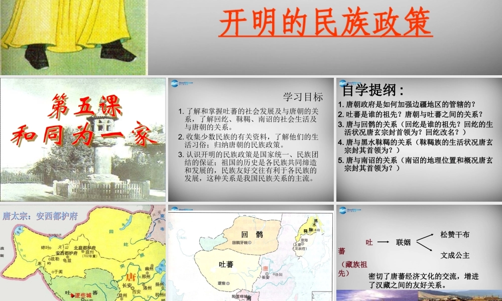 中学七年级历史下册 第5课 和同为一家 课件 新人教版 课件