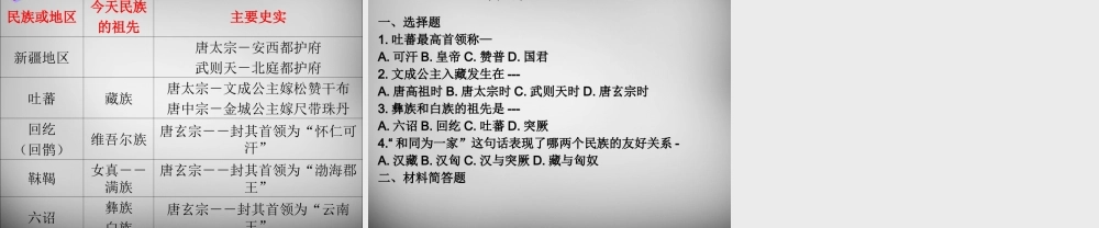 中学七年级历史下册 第5课 和同为一家 课件 新人教版 课件