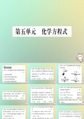 中考化学准点备考复习 第一部分 教材系统复习 第5讲 化学方程式复习作业课件 新人教版 课件