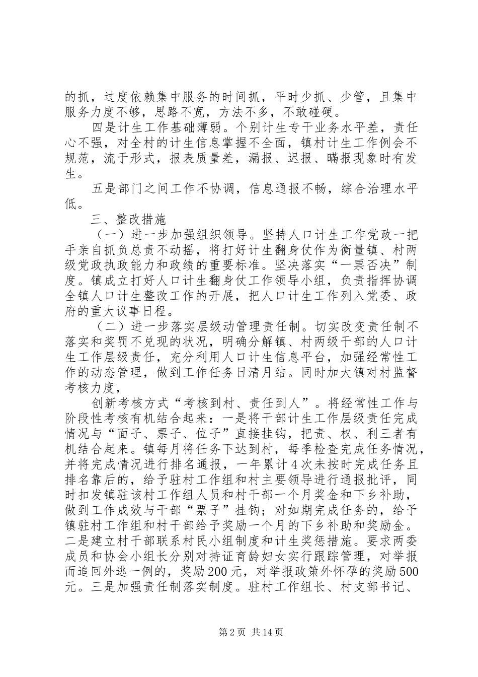 计划生育整改方案_第2页