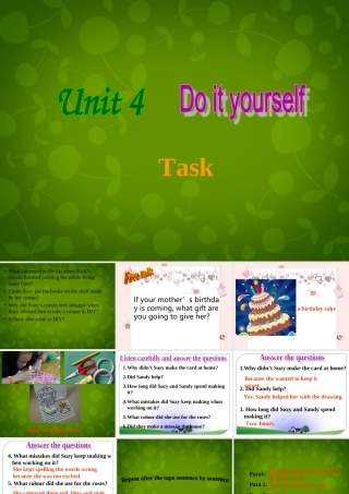八年级英语上册 Unit 4 Do it yourself task课件 (新版)牛津版 课件