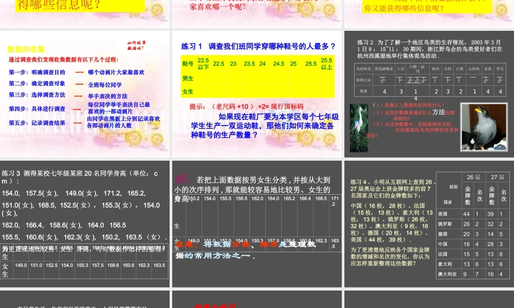 七年级数学数据的收集课件 湘教版 课件