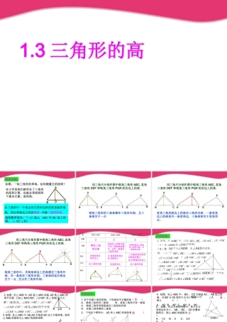 七年级数学下册 1.3三角形的高课件1 浙教版 课件