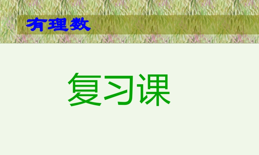 有理数有关概念复习