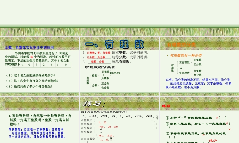 有理数有关概念复习