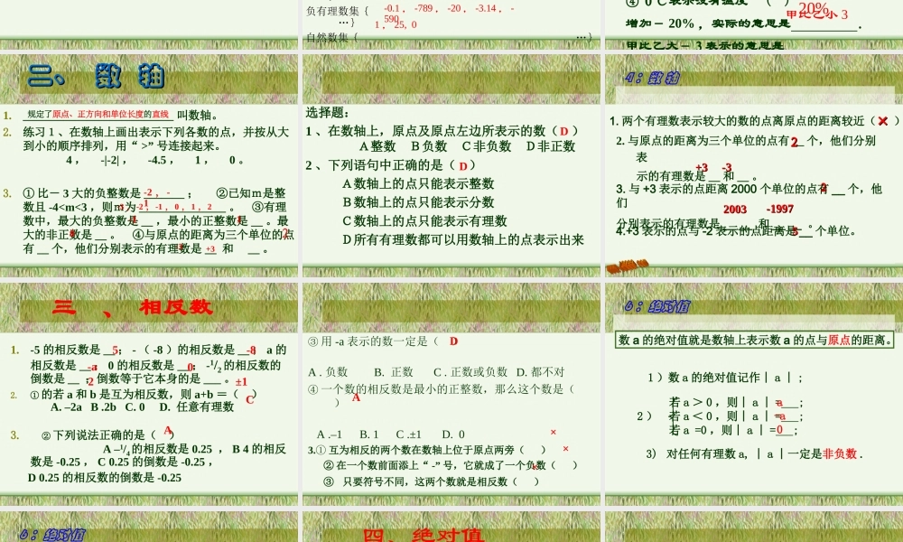 有理数有关概念复习