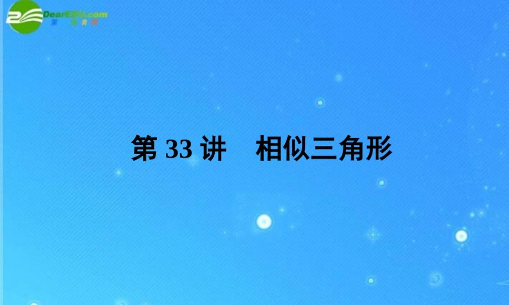 中考数学复习 第33讲 相似三角形课件