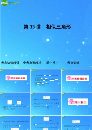 中考数学复习 第33讲 相似三角形课件
