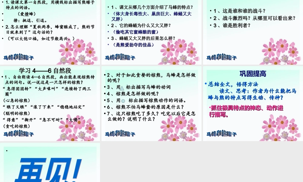 11《马蜂与熊瞎子》课件