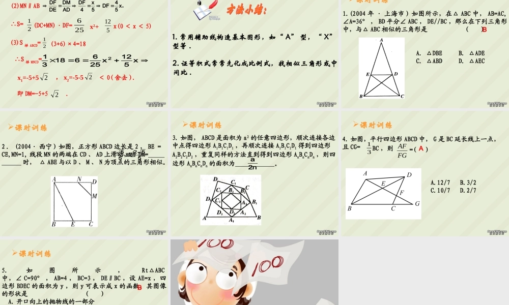 三角形相似中考数学复习课件 华东师大版 课件