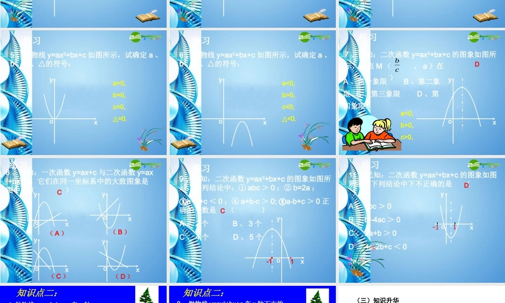 九年级数学下册 二次函数的符号问题课件 人教新课标版 课件