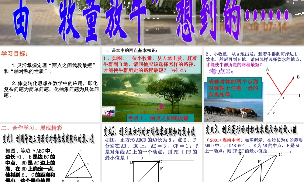 由“牧童放牛”想到的——求线段和最小值问题初探