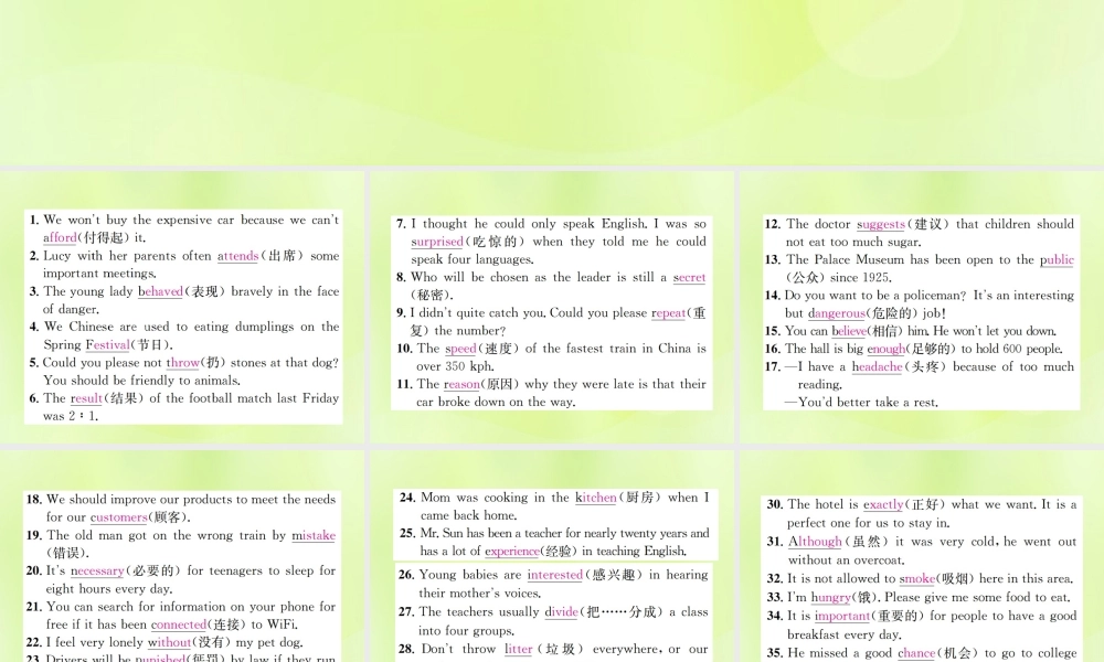 九年级英语全册 专题复习二 单词拼写习题课件 (新版)人教新目标版 课件