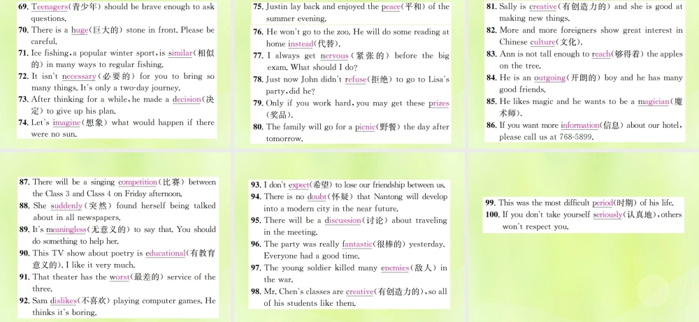 九年级英语全册 专题复习二 单词拼写习题课件 (新版)人教新目标版 课件