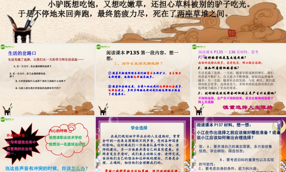 九年级政治 未来道路我选择实用课件 人教新课标版 课件