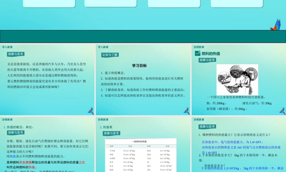 九年级物理全册 第十三章 内能与热机 第四节 热机效率和环境保护教学课件 (新版)沪科版 课件