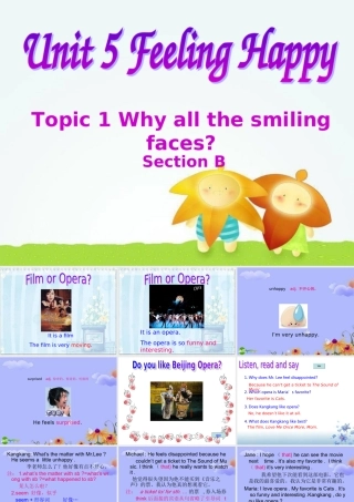 八年级英语 unit5 topic 1 Why all the smiling faces sectionB课件 仁爱版 课件