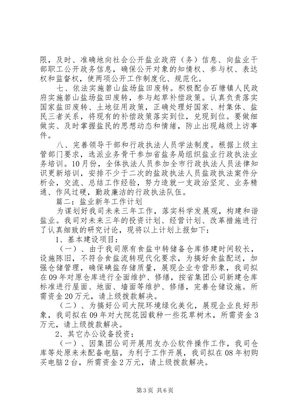 盐业新年工作计划范文_第3页