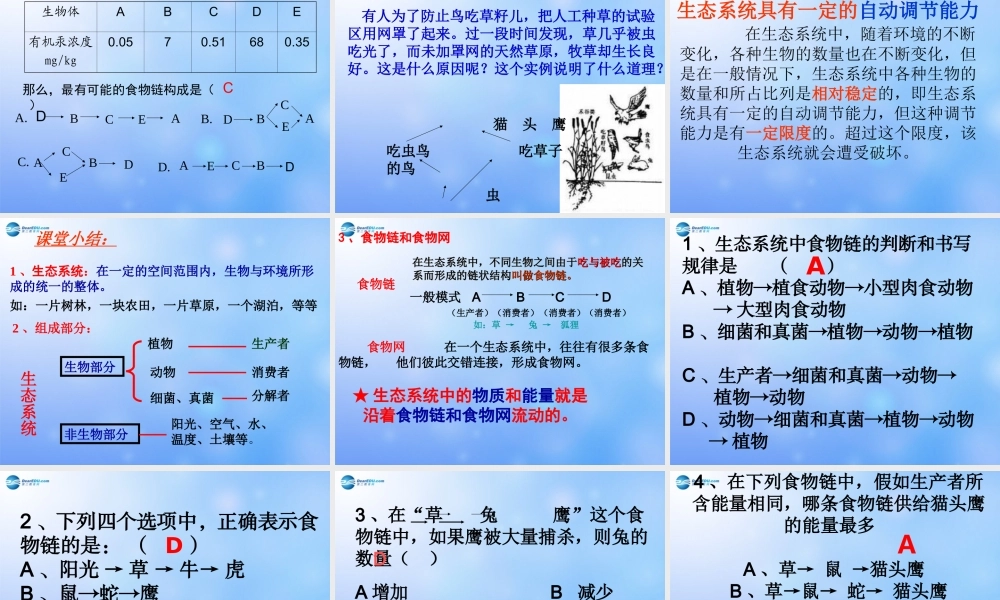 七年级生物上册 第二章 第二节 生物与环境组成生态系统课件 新人教版 课件
