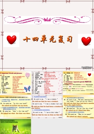 十四单元复习 广东省高二英语单元复习课件[整理三套]新课标 人教版 广东省高二英语单元复习课件[整理三套]新课标 人教版